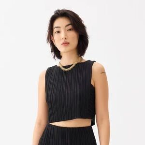 Love Bonito Dez Boatneck Black Sleeveless Crop Top